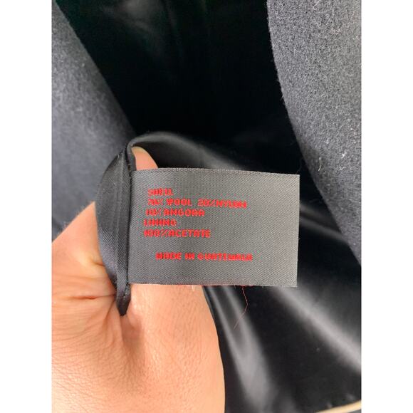 Via Spiga Women's Double Breasted Peacoat Long Sleeve Jet Black Size 6 - Picture 3 of 5